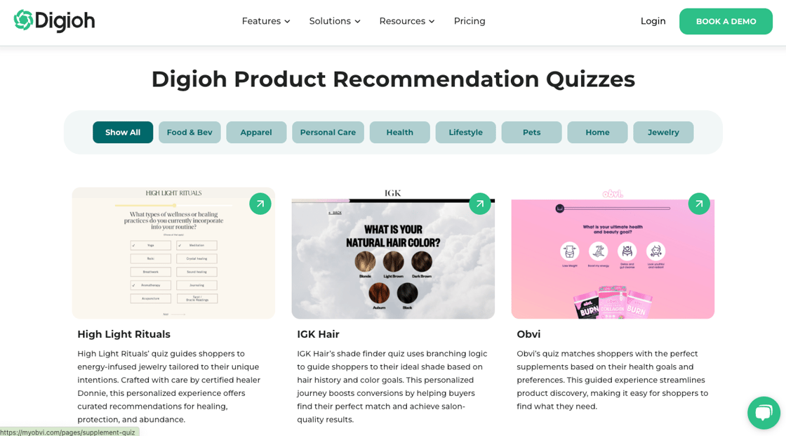 Content - Digioh QUiz Funnels