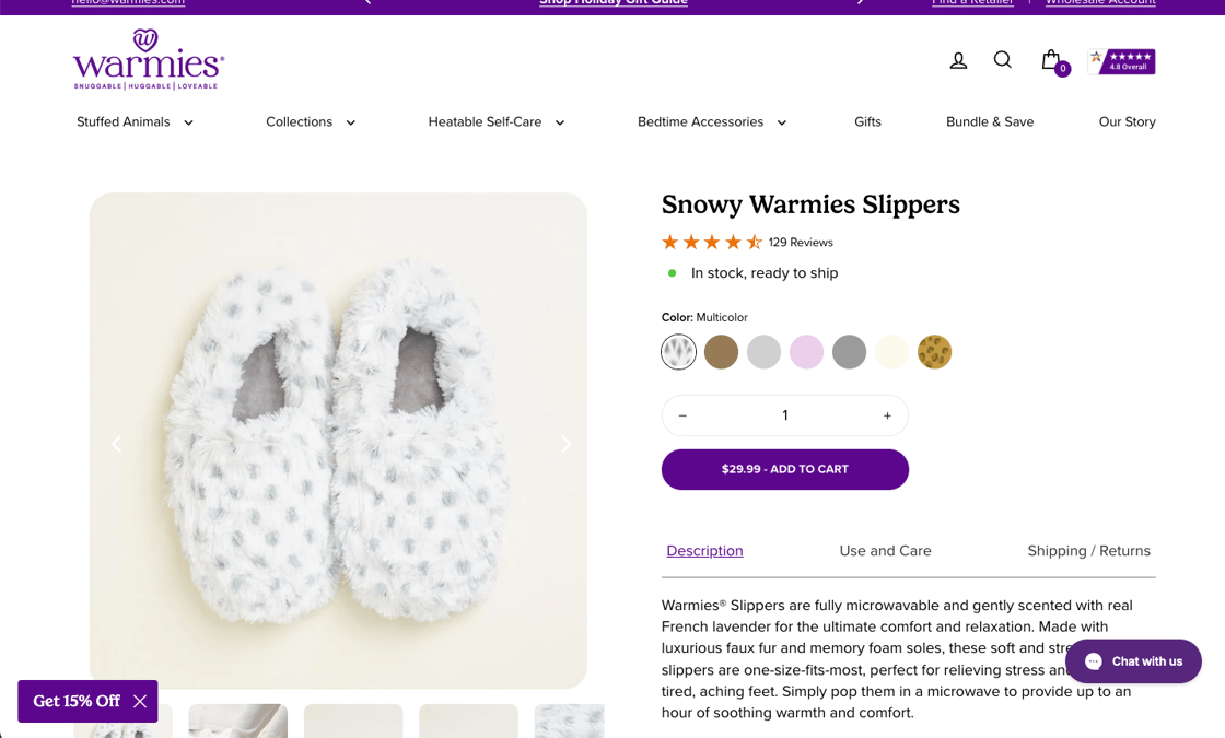 Product - Warmies Slippers